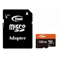 TEAM 128GB Micro SDHC/SDXC UHS-I U1 C10 Memory Card with Adapter